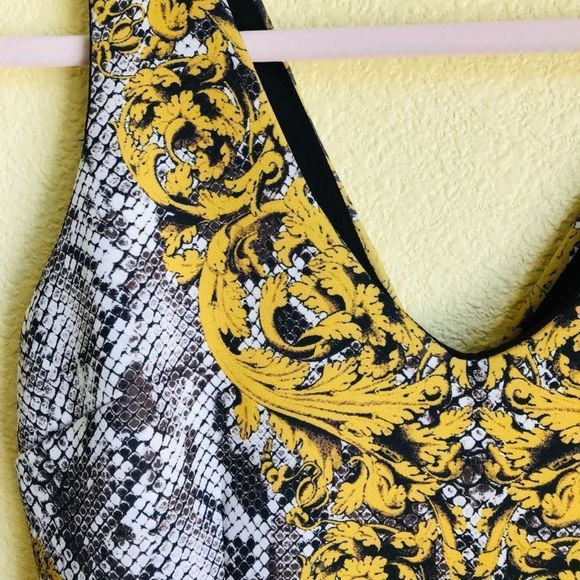 Guess Rae Medallion Snake Print Bodycon V Neck Party Dress - Picture 10 of 12